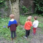 In de tuin - bloemen voor mama