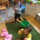 In de tuin - bloemen voor mama